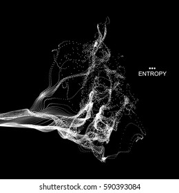 Array with Dynamic Emitted Particles. Water Splash Imitation. Abstract Background. Vector Illustration.
