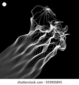Array with Dynamic Emitted Particles. Water Splash Imitation. bstract Background. Vector Illustration. 