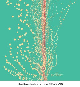 Array with dynamic emitted particles. Water splash imitation. Abstract background. Vector illustration.  