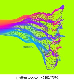 Array with dynamic emitted particles. Water splash imitation. Abstract background. Vector illustration. 