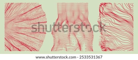 Array with dynamic emitted particles. Water splash imitation. Abstract background. Cover design template. Big data. 3D illustration for brochure, poster, presentation, flyer or banner.