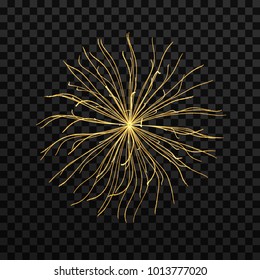 Array with dynamic particles. 3d futuristic technology style. Abstract background. Vector illustration.