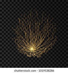 Array with dynamic particles. 3d futuristic technology style. Abstract background. Vector illustration.