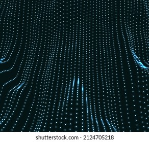 Array with Dynamic Particles. 3d Futuristic technology style. Abstract Background. 
Texture. Glowing points. Vector Illustration. 