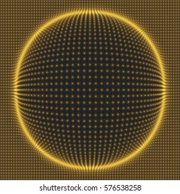 Array with Dynamic Particles. 3d Futuristic technology style. Abstract Background. Texture. Glowing points. Vector Illustration. 