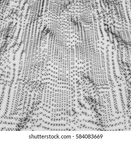 Array with Dynamic Particles. 3d Futuristic technology style. Abstract Background. Texture. Vector Illustration.  