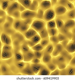 Array with Dynamic Particles. 3d Futuristic technology style. Abstract Background. Texture. Glowing points. Vector Illustration.