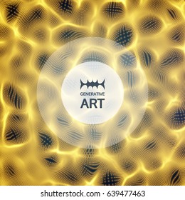Array with Dynamic Particles. 3d Futuristic technology style. Abstract Background. Texture. Glowing points. Vector Illustration. 