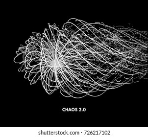 Array with dynamic particles. 3d futuristic technology style. Abstract background. Vector illustration.