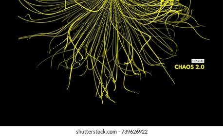 Array with dynamic particles. 3d futuristic technology style. Abstract background. Vector illustration.