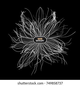 Array with dynamic particles. 3d futuristic technology style. Abstract background. Vector illustration.