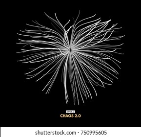 Array with dynamic particles. 3d futuristic technology style. Abstract background. Vector illustration.