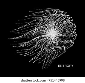 Array with dynamic particles. 3d futuristic technology style. Abstract background. Vector illustration.