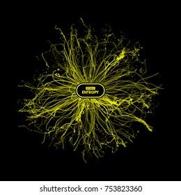 Array with dynamic particles. 3d futuristic technology style. Abstract background. Vector illustration.