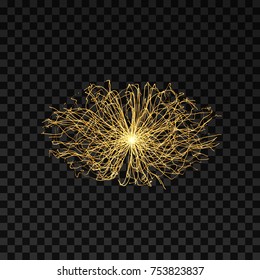 Array with dynamic particles. 3d futuristic technology style. Abstract background. Vector illustration.