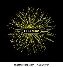 Array with dynamic particles. 3d futuristic technology style. Abstract background. Vector illustration.