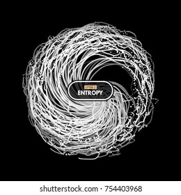Array with dynamic particles. 3d futuristic technology style. Abstract background. Vector illustration.