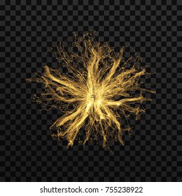 Array with dynamic particles. 3d futuristic technology style. Abstract background. Vector illustration.