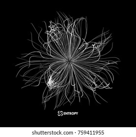 Array with dynamic particles. 3d futuristic technology style. Abstract background. Vector illustration.