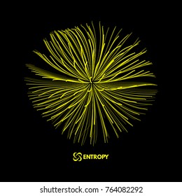 Array with dynamic particles. 3d futuristic technology style. Abstract background. Vector illustration.