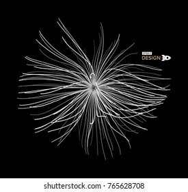 Matriz com partículas dinâmicas. estilo de tecnologia futurista 3d. Resumo. Ilustração vetorial.