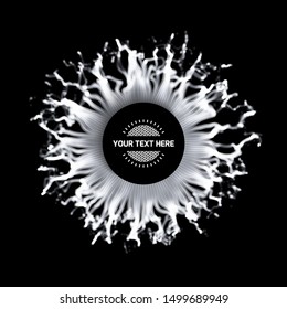 Array with dynamic particles. 3d technology style. Abstract background. Vector illustration.