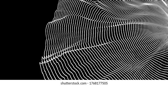 Matriz com Partículas Dinâmicas. Estilo de tecnologia 3D. Resumo do histórico. Ilustração de vetor.