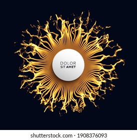 Array with dynamic particles. 3d technology style. Abstract background. Vector illustration.