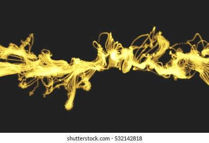 Array with Dynamic Particles. 3D Technology Background. Abstract Vector Illustration. 
