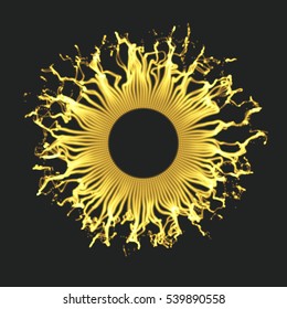 Matriz con partículas dinámicas. Estilo De Tecnología 3D. Antecedentes abstractos. Ilustración vectorial.