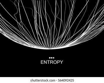 Array mit dynamischen Partikeln. 3D-Technologie-Stil. Abstrakter Hintergrund. Vektorgrafik.