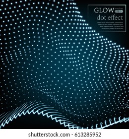 Array with Dynamic Particles. 3D Technology Style. Abstract Background. Illustration. EPS 10