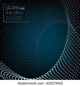 Array with Dynamic Particles. 3D Technology Style. Abstract Background. Illustration. EPS 10