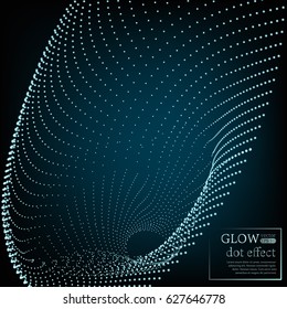 Array with Dynamic Particles. 3D Technology Style. Abstract Background. Illustration. EPS 10