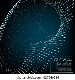 Array with Dynamic Particles. 3D Technology Style. Abstract Background. Illustration. EPS 10