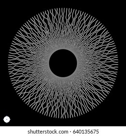 Array with Dynamic Particles. 3D Technology Style. Abstract Background. Vector Illustration.