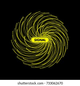 Array with dynamic particles. 3d technology style. Abstract background. Vector illustration.