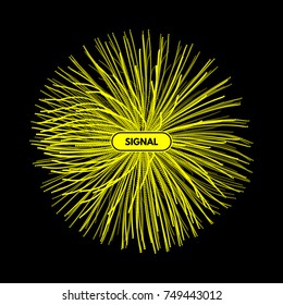 Array with dynamic particles. 3d technology style. Abstract background. Vector illustration.