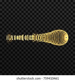 Array with dynamic particles. 3d technology style. Abstract background. Vector illustration.