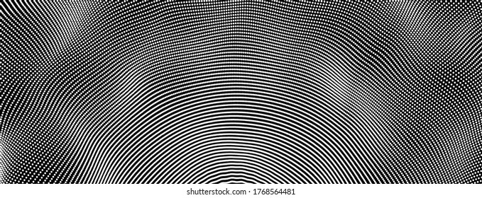 Array with Dynamic Particles. Futuristic technology style. Texture. Vector illustration with particle. 3D grid surface. 