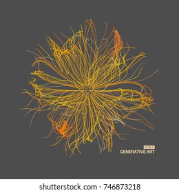 Array with dynamic particles. Futuristic technology style. Abstract background. Vector illustration.