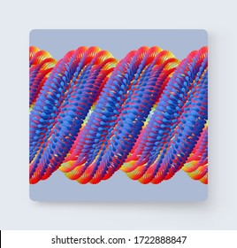 Array with dynamic particles. Vector art illustration. Composition with motion effect. 