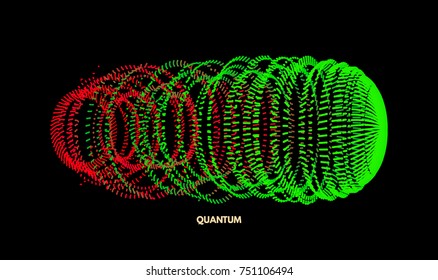 Array with dynamic particles. Vector sound wave. 3d technology style. Abstract background. Vector illustration.