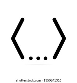 Array icon isolated code on clean background. Programming code concept drawing array code syntax icon in modern style. Vector illustration for your web site mobile logo app UI design.