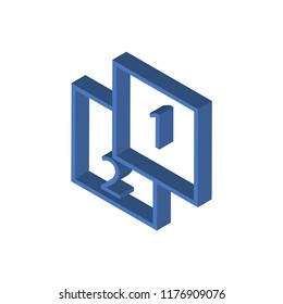 Array isometric left top view 3D icon