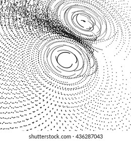 Array with Particles. Abstract Dynamic Background. Technology Vector Illustration.