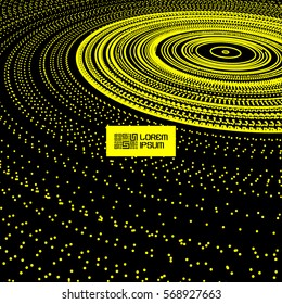 Array with Particles. Abstract Dynamic Background. Technology Vector Illustration. Modern Pattern Created from Circles. 