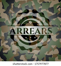 Arrears on camo pattern. Vector Illustration. Detailed. 