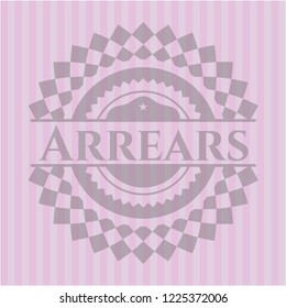 Arrears pink emblem. Retro