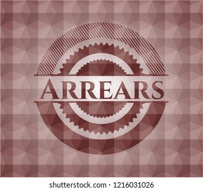 Arrears red polygonal badge. Seamless.